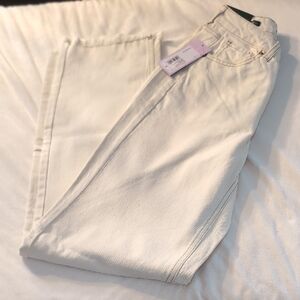 NWT Women's Size 2 Wild Fable Cream High Rise Curvy Straight Jeans